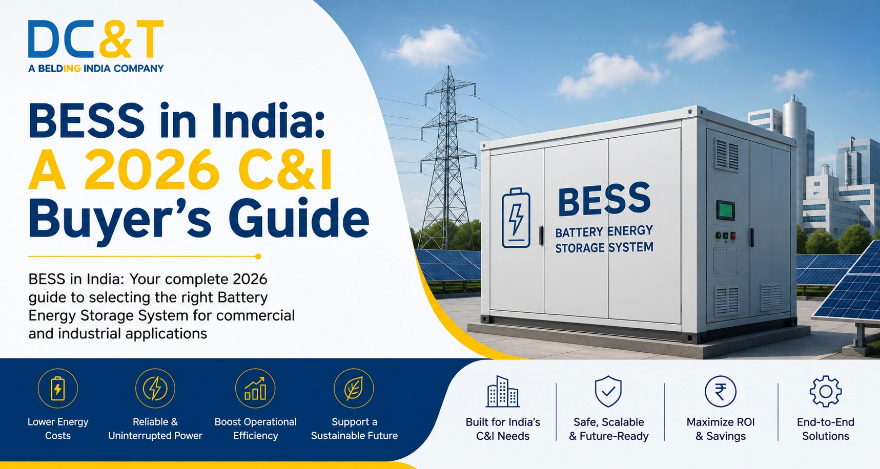 BESS in India featured image showing a Battery Energy Storage System for commercial and industrial applications